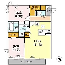 ラフィネアロッツィオ 2LDKの間取図画像