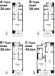 ベルハイム菊川 5階1Kの間取り