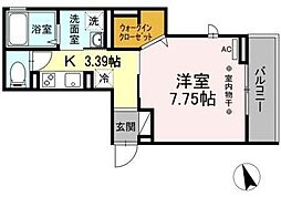 メゾンルミエール 1Kの間取図画像