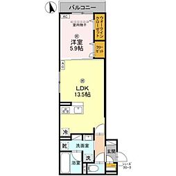 TORISIA上住吉 2LDKの間取図画像