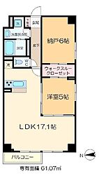 ラプリマグランデ 1SLDKの間取図画像