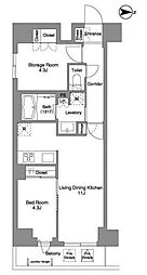 LumiCourtMITAKA 1SLDKの間取図画像