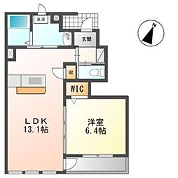 フローリッシュガーデン 1LDKの間取図画像