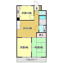 クレールシャンブル21 3DKの間取図画像