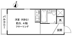 パレTOHO用賀 ワンルームの間取図画像