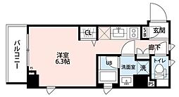 ビーシティアパートメント池袋ウエスト 5階ワンルームの間取り