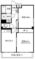 パストラル新百合ヶ丘 2LDKの間取図画像
