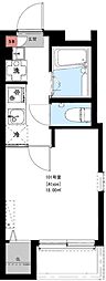 蕨市南町3丁目アパート 1Kの間取図画像