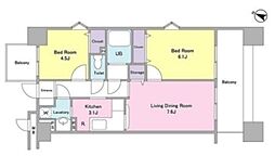 ラフュージュ大井町 2LDKの間取図画像