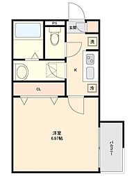 TKwill坂戸 1階1Kの間取り