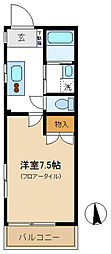 クレセント中丸2 1Kの間取図画像