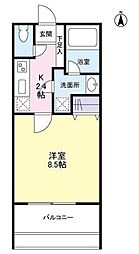 グランドール浦和岸町 1Kの間取図画像