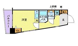 西武池袋線 練馬駅 徒歩6分の賃貸マンション 11階ワンルームの間取り