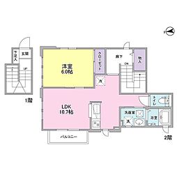 ハルシオンプレイスE 1LDKの間取図画像