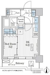 パークアクシス東陽町レジデンス 1DKの間取図画像