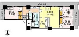 品川シーサイドビュータワー2 3LDKの間取図画像