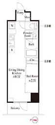 ハーモニーレジデンス東京武蔵関WESTSIDE 1LDKの間取図画像
