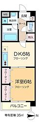 サニーコート東綾瀬 1DKの間取図画像