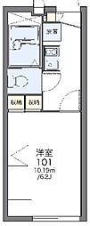 レオパレスIZM1 1Kの間取図画像