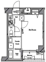 ARTESSIMO LINK FIORE 4階1Kの間取り