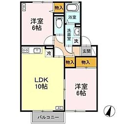 フレーズ・ヴェルジェ 2LDKの間取図画像