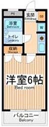 三徳ビル2センチュリーハイツ三徳 1Kの間取図画像
