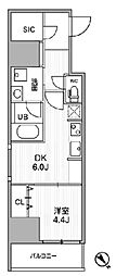 ライムレジデンス町田 1DKの間取図画像