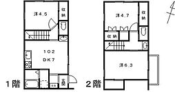 メゾンドゥモナリザ 1階3DKの間取り