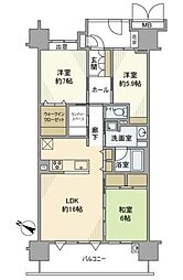 シーブレスパークコート 3LDKの間取図画像