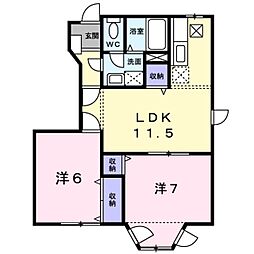 ヴェルダクーボ 2LDKの間取図画像