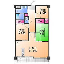 フローラ南館 3LDKの間取図画像