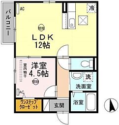 シャルマンコート豊中 1LDKの間取図画像