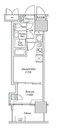 ブルックサイドレジデンス木場 1DKの間取図画像