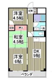グランドール岸 3DKの間取図画像