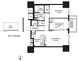 COMFORIA大宮 2LDKの間取図画像