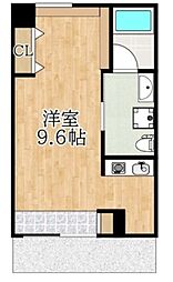 MOANA HALE 2階ワンルームの間取り