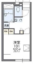 レオパレスシェル壱番館 1Kの間取図画像