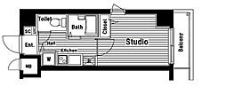グランドガーラ西新宿ウエスト 1Kの間取図画像