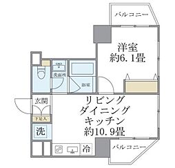 ウイスタリアハウス 1LDKの間取図画像