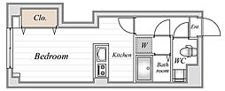 慶応マンション 1Kの間取図画像
