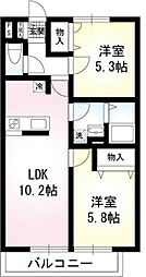 フィオーレ 2LDKの間取図画像