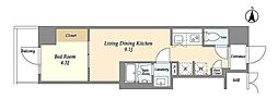 PrimalFront菊川 1LDKの間取図画像
