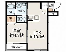 MIKIHOUSE南三咲 1LDKの間取図画像