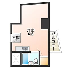 メガロコープ福島 ワンルームの間取図画像