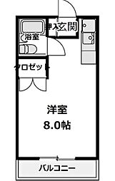 ドミールジュネス ワンルームの間取図画像