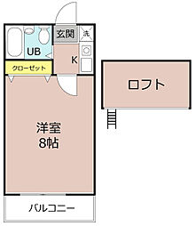 パシフィック本宿5 1Kの間取図画像