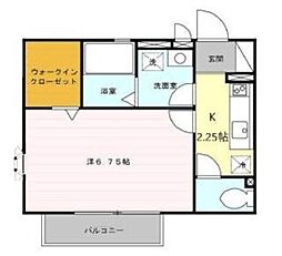 ロイヤルハイツ3 1Kの間取図画像