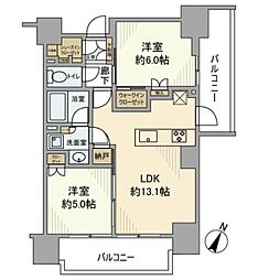 ルフォンリブレ王子 2LDKの間取図画像