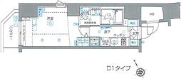 ZOOM恵比寿 1Kの間取図画像