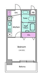 レジディア新川 1Kの間取図画像